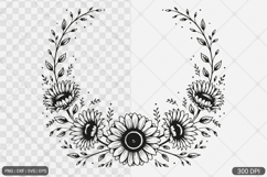 Sunflower Frame SVG PNG Product Image 1