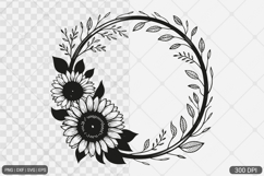 Sunflower Frame SVG PNG Product Image 1