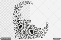 Sunflower Frame SVG PNG Product Image 1