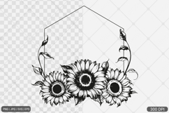 Sunflower Frame SVG PNG Design Product Image 1