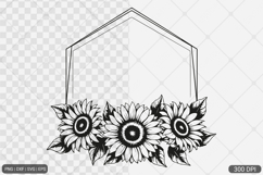 Sunflower Frame SVG PNG Product Image 1