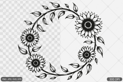 Sunflower Frame SVG PNG Design Product Image 1