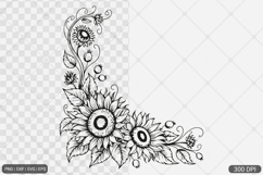 Sunflower Frame SVG PNG Product Image 1