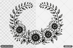 Sunflower Frame SVG PNG Design Product Image 1