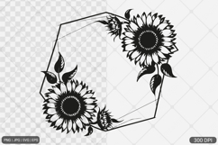 Sunflower Frame SVG PNG Design Product Image 1