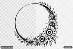 Sunflower Frame SVG PNG Design Product Image 1