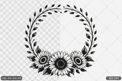 Sunflower Frame SVG PNG Design Product Image 1