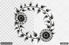 Sunflower Frame SVG PNG Design Product Image 1