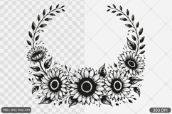 Sunflower Frame SVG PNG Design Product Image 1