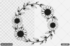 Sunflower Frame SVG PNG Design Product Image 1