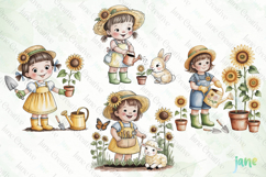 Sunflower Garden Girl PNG Product Image 1