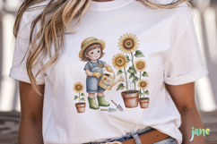 Sunflower Garden Girl PNG Product Image 2