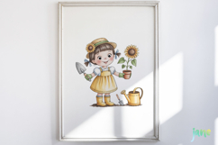 Sunflower Garden Girl PNG Product Image 5