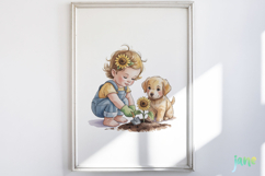 Sunflower Garden Girl PNG Product Image 5