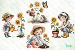Sunflower Garden Girl PNG Product Image 1