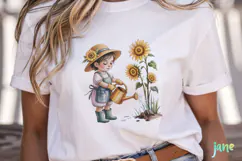 Sunflower Garden Girl PNG Product Image 2