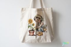 Sunflower Garden Girl PNG Product Image 4