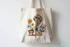 Sunflower Garden Girl PNG Product Image 4
