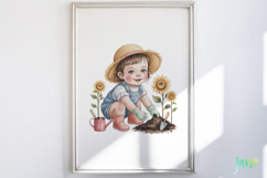 Sunflower Garden Girl PNG Product Image 5