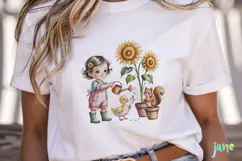 Sunflower Garden Girl PNG Product Image 2