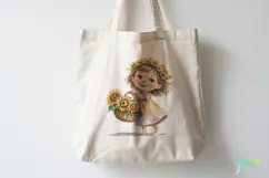 Sunflower Garden Girl PNG Product Image 4