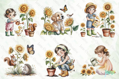 Sunflower Garden Girl Clipart Bundle Product Image 7