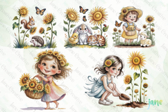 Sunflower Garden Girl Clipart Bundle Product Image 9