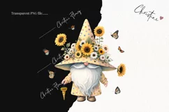 Watercolor Sunflower Gnome PNG | Spring PNG Product Image 2