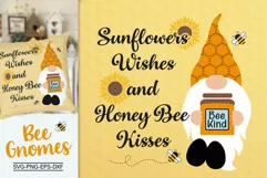 Sunflowers Svg, Gnome Bee Svg, Bees Svg, Gnome Svg Product Image 1