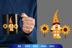 Yellow Gnome Standing with Sunflowers Product Image 1