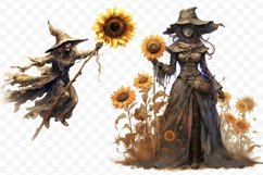 Halloween Sunflower Clipart Bundle, Set of 26 Sunflower Png Product Image 3
