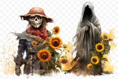 Halloween Sunflower Clipart Bundle, Set of 26 Sunflower Png Product Image 6