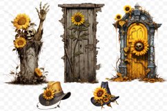 Halloween Sunflower Clipart Bundle, Set of 26 Sunflower Png Product Image 7