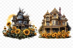 Halloween Sunflower Clipart Bundle, Set of 26 Sunflower Png Product Image 8