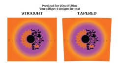 sunflower halloween skinny tumbler sublimation wrap with high resolution 300 DPI and transparant background perfect for 20oz and 30oz skinny tumbler