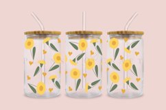 sunflower hearts libbey beer can glass full wrap svg presized template for 16oz and 20oz glass for Cricut Silhouette and sublimation