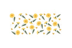 sunflower hearts libbey beer can glass full wrap svg presized template for 16oz and 20oz glass for Cricut Silhouette and sublimation