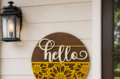 Summer Sunflower Hello Welcome Sign SVG | Door Hanger laser Product Image 6