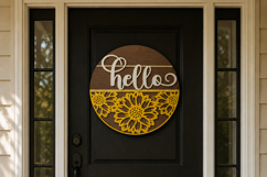 Summer Sunflower Hello Welcome Sign SVG | Door Hanger laser Product Image 8