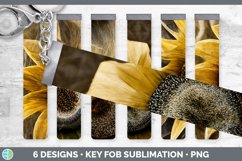 Bundle of six Sunflower key fob sublimation designs.