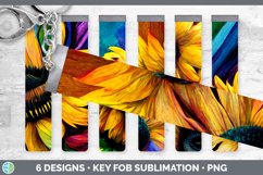 Bundle of six Sunflower key fob sublimation designs.