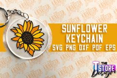 Sunflower Keychain SVG | Sunflower SVG Design | SVG File Product Image 1