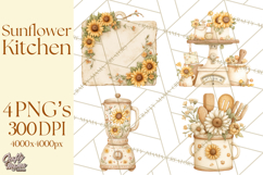 Farmhouse Sunflower Kitchen Clipart, Sunflower Kitchen Png Product Image 1
