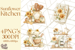 Farmhouse Sunflower Kitchen Clipart, Sunflower Kitchen Png Product Image 1