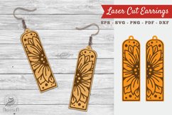 Sunflower Laser Cut Earrings SVG Product Image 1