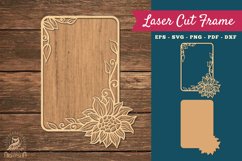 Sunflower Laser Cut Frame SVG 1 Product Image 1