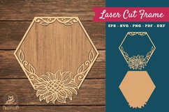 Sunflower Laser Cut Frame SVG 2 Product Image 1