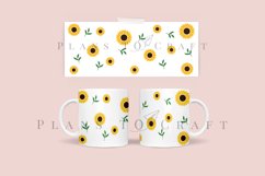 sunflower leaves coffee mug glass wrap svg 11oz 15oz mug svg presized for 11oz 15oz glass ready to cut and sublimation files