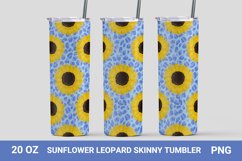 Leopard Sunflower tumbler bundle, skinny tumbler 20 oz Product Image 4