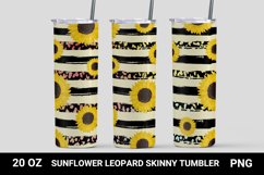 Leopard Sunflower tumbler bundle, skinny tumbler 20 oz Product Image 3